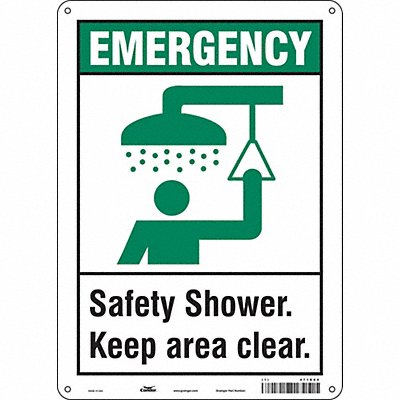 CONDOR 471D04 Safety Sign 14 in x 10 in Polyethylene