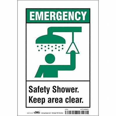 CONDOR 471D05 Safety Sign 10 in x 7 in Vinyl