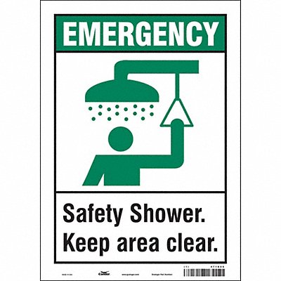 CONDOR 471D06 Safety Sign 14 in x 10 in Vinyl