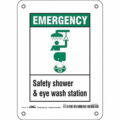 CONDOR 471D13 Safety Sign 7 in x 5 in Polyethylene