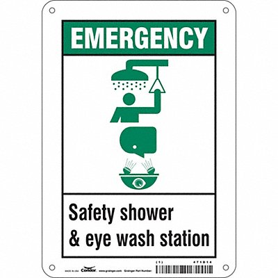 CONDOR 471D14 Safety Sign 10 in x 7 in Polyethylene