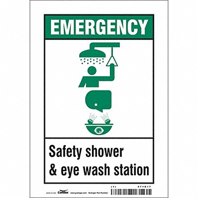 CONDOR 471D17 Safety Sign 10 in x 7 in Vinyl