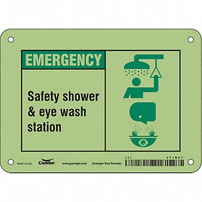 CONDOR 471D27 Safety Sign 5 in x 7 in Aluminum
