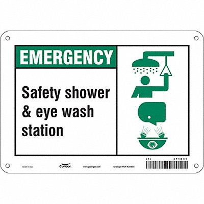 CONDOR 471D31 Safety Sign 7 in x 10 in Polyethylene