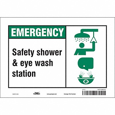 CONDOR 471D34 Safety Sign 7 in x 10 in Vinyl