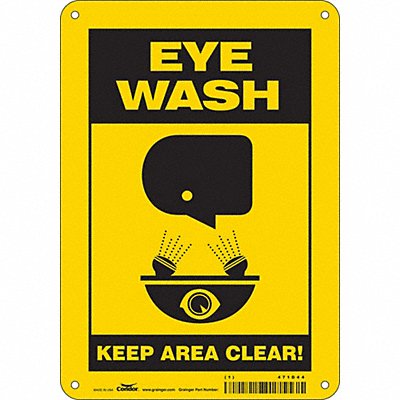 CONDOR 471D44 Safety Sign 10 in x 7 in Polyethylene