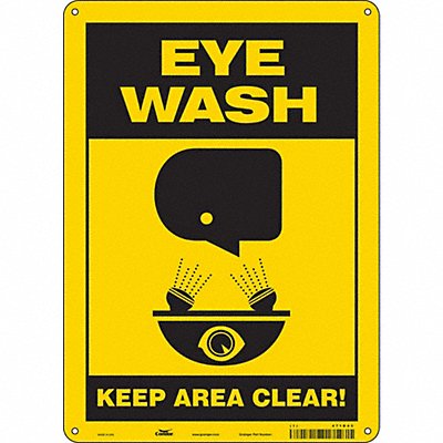 CONDOR 471D45 Safety Sign 14 in x 10 in Polyethylene