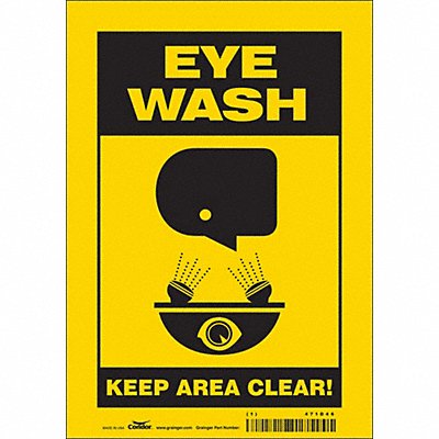 CONDOR 471D46 Safety Sign 10 in x 7 in Vinyl