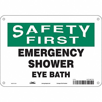 CONDOR 471D75 Safety Sign 7 in x 10 in Polyethylene