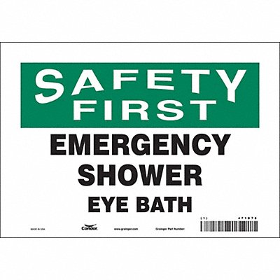 CONDOR 471D78 Safety Sign 7 in x 10 in Vinyl