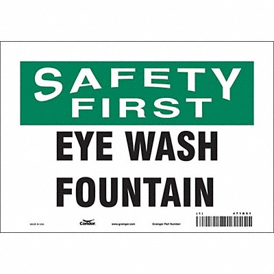 CONDOR 471D91 Safety Sign 7 in x 10 in Vinyl
