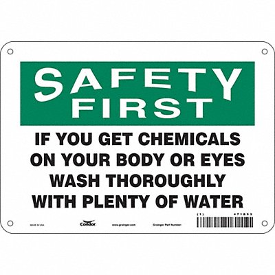 CONDOR 471D93 Safety Sign 7 in x 10 in Aluminum