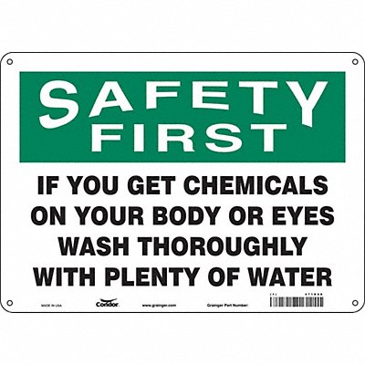 CONDOR 471D98 Safety Sign 10 in x 14 in Polyethylene