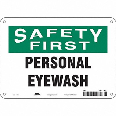 CONDOR 471F06 Safety Sign 7 in x 10 in Polyethylene