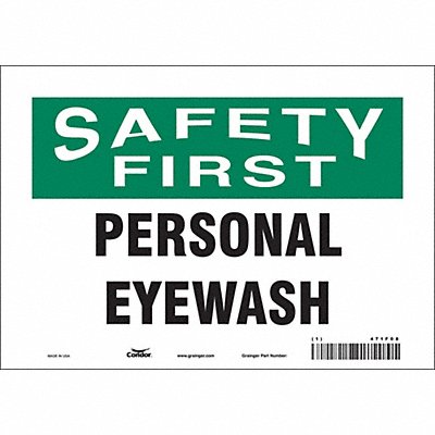 CONDOR 471F08 Safety Sign 7 in x 10 in Vinyl
