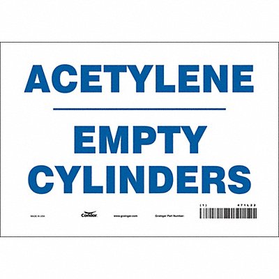 CONDOR 471L22 Safety Sign 7 in x 10 in Vinyl
