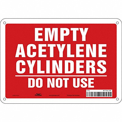 CONDOR 471L30 Safety Sign 7 in x 10 in Aluminum