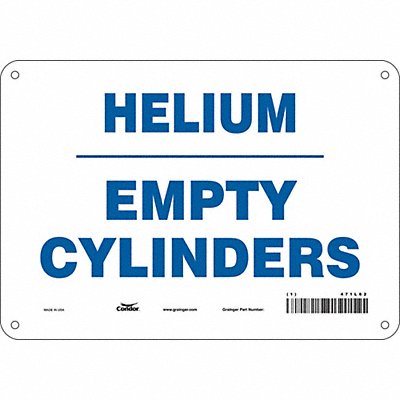 CONDOR 471L62 Safety Sign 7 in x 10 in Polyethylene