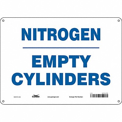 CONDOR 471L75 Safety Sign 10 inx14 in Polyethylene
