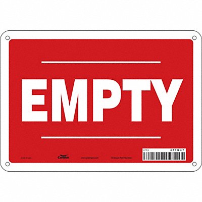 CONDOR 471M47 Safety Sign 7 in x 10 in Aluminum