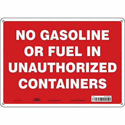CONDOR 471N55 Safety Sign 10 in x 14 in Polyethylene
