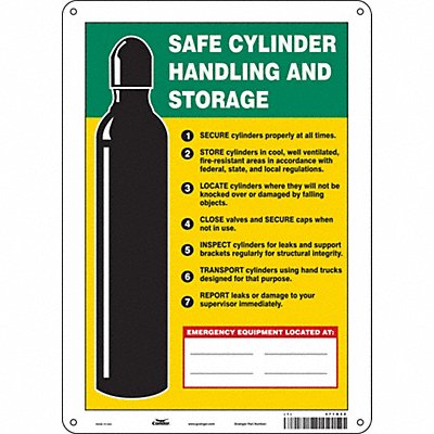 CONDOR 471N59 Safety Sign 14 inx10 in Aluminum