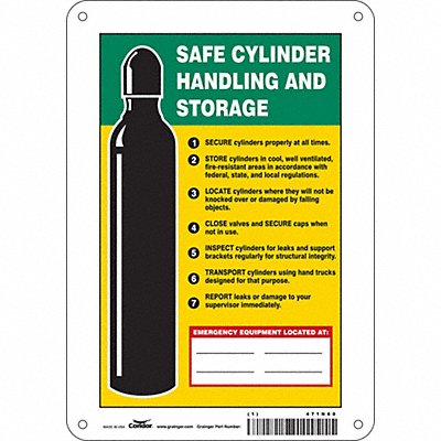 CONDOR 471N60 Safety Sign 10 inx7 in Polyethylene