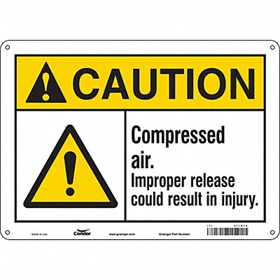 CONDOR 471N79 Safety Sign 10 in x 14 in Polyethylene