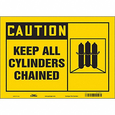 CONDOR 471N87 Safety Sign 10 inx14 in Vinyl