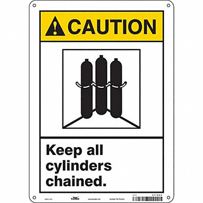 CONDOR 471N89 Safety Sign 14 inx10 in Aluminum