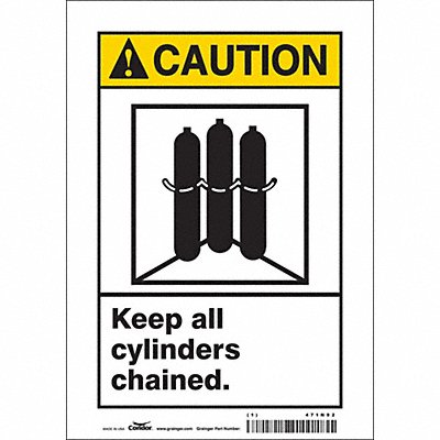 CONDOR 471N92 Safety Sign 10 inx7 in Vinyl