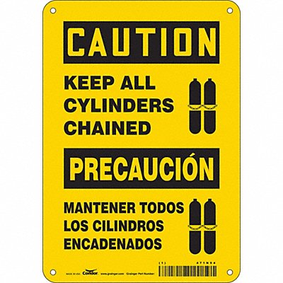 CONDOR 471N94 Safety Sign 10 inx7 in Aluminum