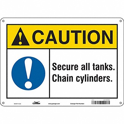 CONDOR 471P09 Safety Sign 10 in x 14 in Aluminum