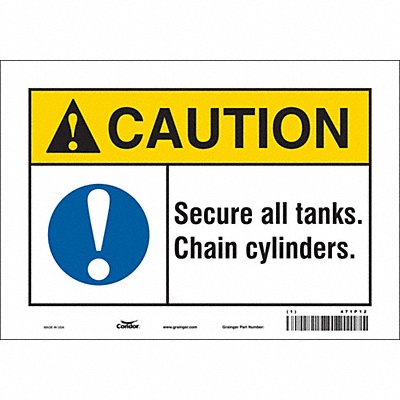 CONDOR 471P12 Safety Sign 7 inx10 in Vinyl