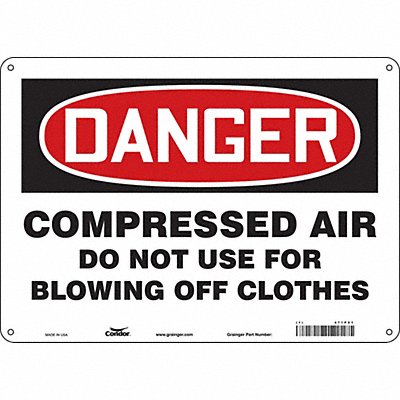 CONDOR 471P21 Safety Sign 10 in x 14 in Aluminum