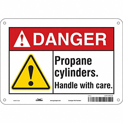 CONDOR 471P34 Safety Sign 7 in x 10 in Polyethylene