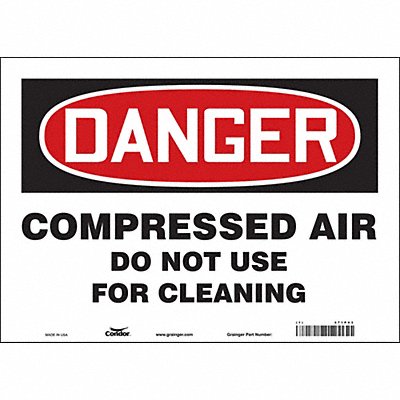 CONDOR 471P43 Safety Sign 10 in x 14 in Vinyl