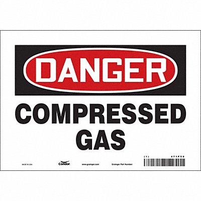 CONDOR 471P50 Safety Sign 7 inx10 in Vinyl
