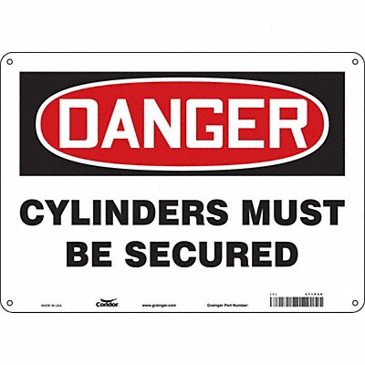 CONDOR 471P59 Safety Sign 10 inx14 in Aluminum