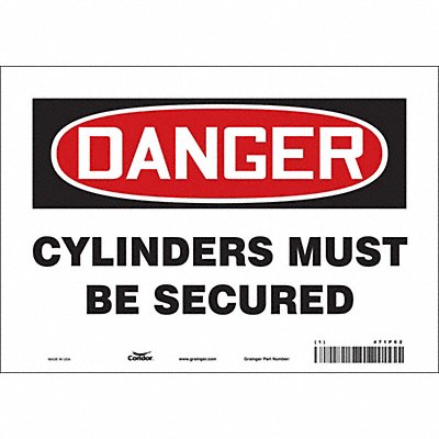 CONDOR 471P62 Safety Sign 7 inx10 in Vinyl
