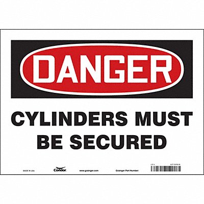 CONDOR 471P63 Safety Sign 10 in x 14 in Vinyl
