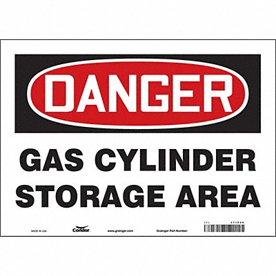 CONDOR 471P69 Safety Sign 10 inx14 in Vinyl