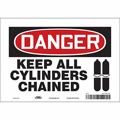 CONDOR 471P74 Safety Sign 7 inx10 in Vinyl