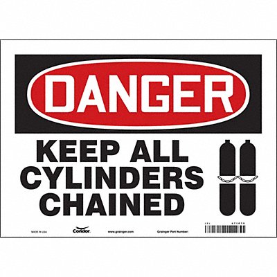 CONDOR 471P75 Safety Sign 10 in x 14 in Vinyl