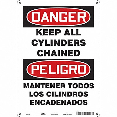 CONDOR 471P98 Safety Sign 14 in x 10 in Polyethylene