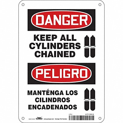 CONDOR 471R02 Safety Sign 10 inx7 in Aluminum