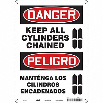 CONDOR 471R03 Safety Sign 14 inx10 in Aluminum
