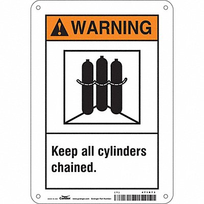 CONDOR 471R73 Safety Sign 10 in x 7 in Polyethylene