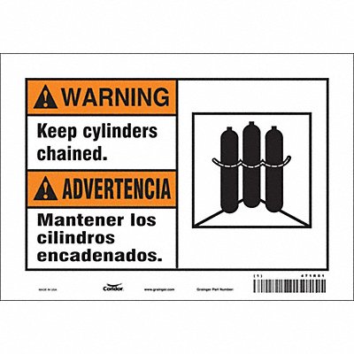 CONDOR 471R81 Safety Sign 7 inx10 in Vinyl