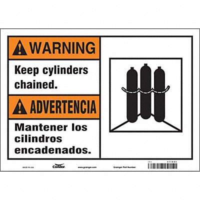 CONDOR 471R82 Safety Sign 10 in x 14 in Vinyl